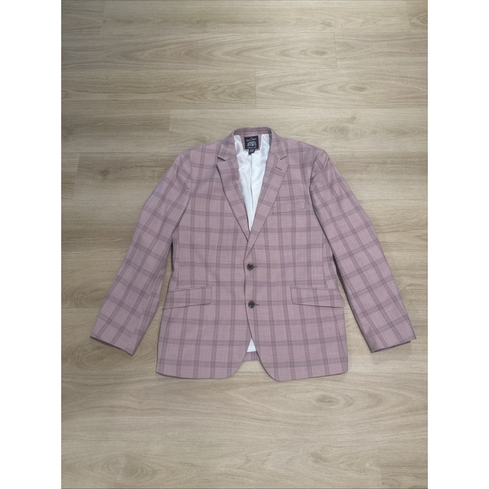 Savile Row Company Blazer Men's 44R Pink/Rose Plaid Strand Sport Coat London